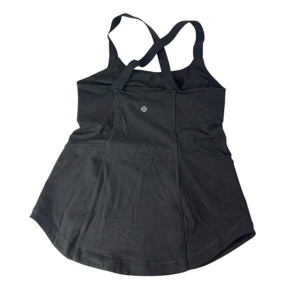 Lululemon Push Your Limits Black Tank Top Size 8 CrissCross Strappy Back - Picture 1 of 4